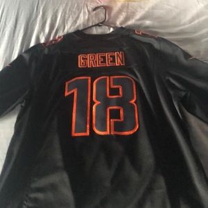 Black/Orange Highlight Bengals AJ Green Jersey